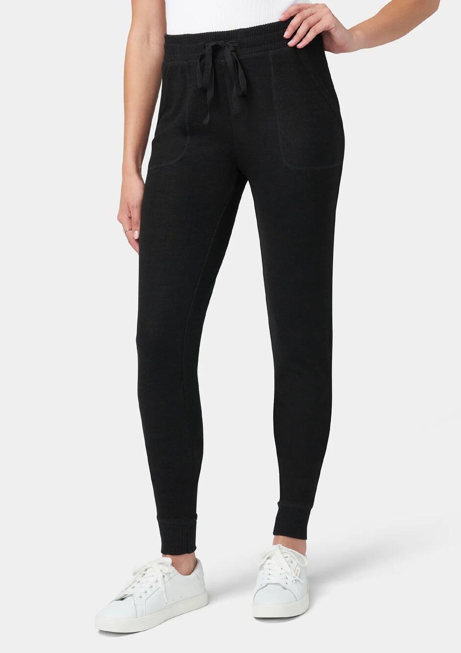 NEW Alloy Apparel Super Soft Jogger Pants Women's Black High Rise Lounge Size XS